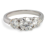 2 ct Round Cut Engagement & Wedding Moissanite Diamond Ring in Double Halo Ring Platinum Plated Silver