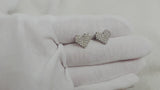S925 Sterling Silver Color Heart Bling Zircon Stone Stud Earrings  Jewelry