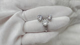 Luxury 2pcs Silver 925 Cubic zircon Ring and Earring Jewelry set
