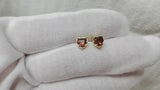 925 Sterling Silver Red Heart Stud Earrings Jewelry
