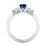 Genuine Natural Sapphire S925 Sterling Silver Ring with Blue Gemstone
