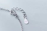 Blue Crystal Moon Cat 925 Sterling Silver Jewelry Chain pendant