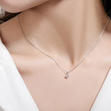 Simple 925 Sterling Silver Shiny Zircon O-Chain Pendants Jewelry