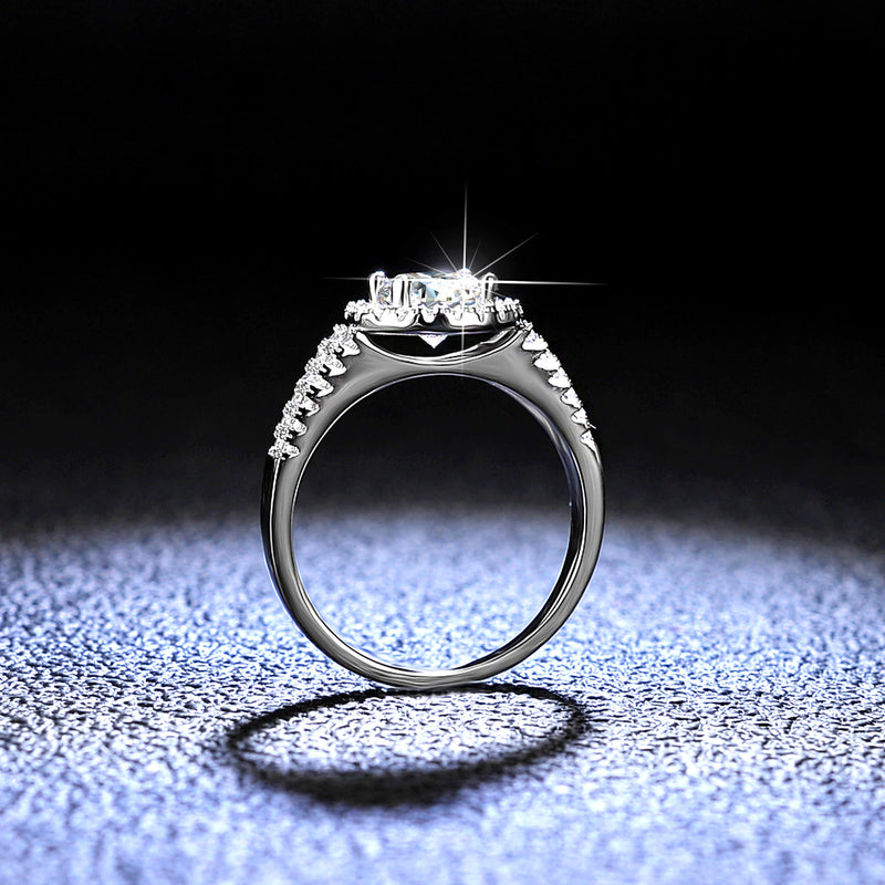 925 Sterling Silver 1 CT Moissanite Engagement Rings