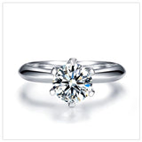 Sterling Silver 2CT Moissanite Diamond Engagement Rings