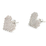 S925 Sterling Silver Color Heart Bling Zircon Stone Stud Earrings  Jewelry