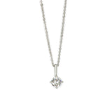 Simple 925 Sterling Silver Shiny Zircon O-Chain Pendants Jewelry