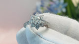 Real Moissanite Luxury Sun Flower 1 Carat Diamond Lotus Women  Sterling Silver ring