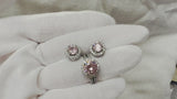 Luxury 2pcs Silver 925 Color zircon Ring and Earring Jewelry set