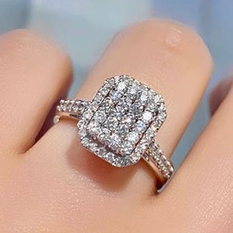 Cubic zircon Square Shaped ring Jewelry